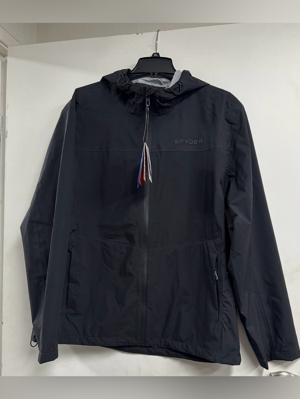 Spyder Men's Black Hooded Hydroweb Waterproof+Seamsealed Hooded Jacket New